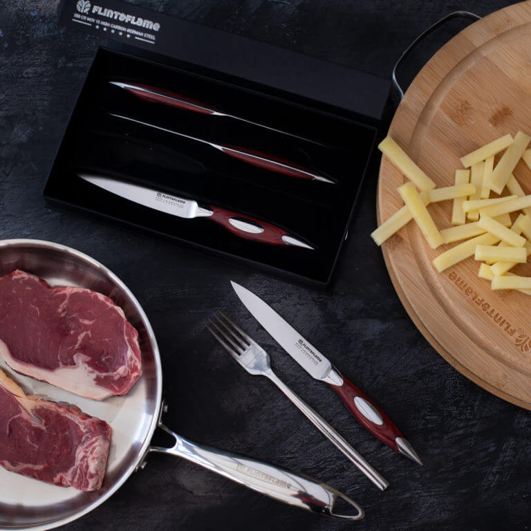 4pc Classic Series Steak/Dining Set in Velvet Lined Black Card Box