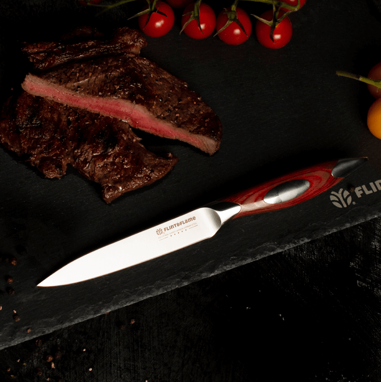 5 pc Utility/Steak knives w/sheaths