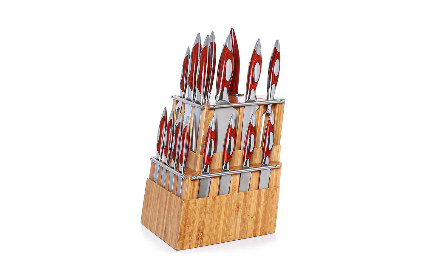20pc Classic Collection In Rubber Wood Block
