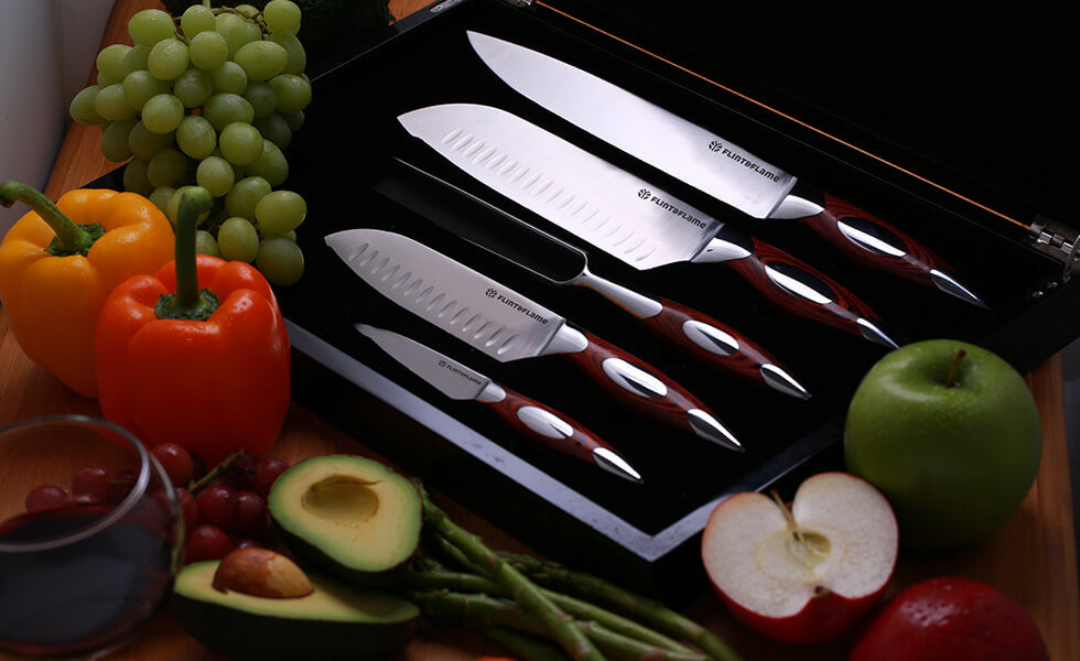 8pc Classic Series Steak/Dining Knife Set In 2 Layer Wood Box