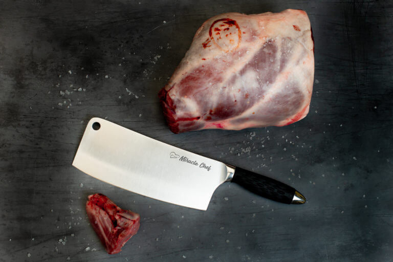 8″ PRO Series Butchers Cleaver With Lockable Blade Cover